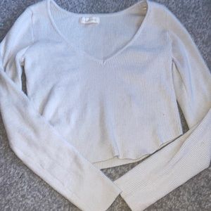 L.A Hearts cream cropped sweater from pacSun